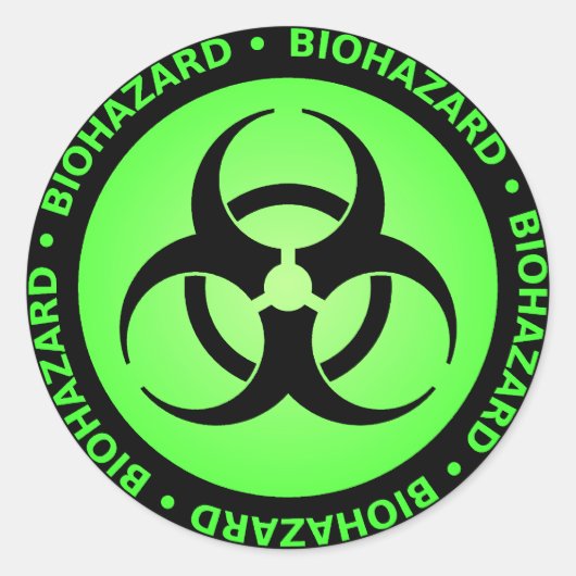 Rond Sticker pour symbole bio-danger vert (Devant)