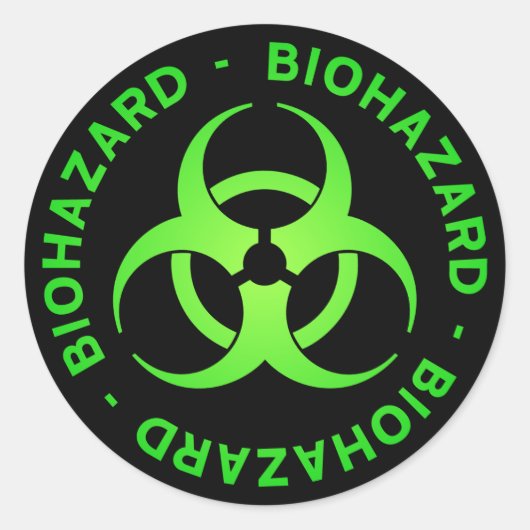 Rond Sticker pour symbole bio-danger vert (Devant)