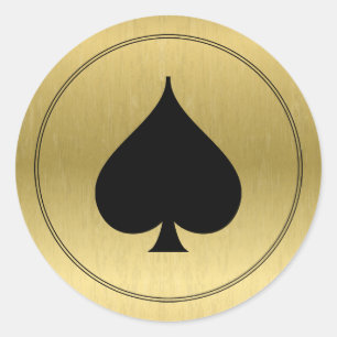 Rond Sticker pour Symbole Black Spade