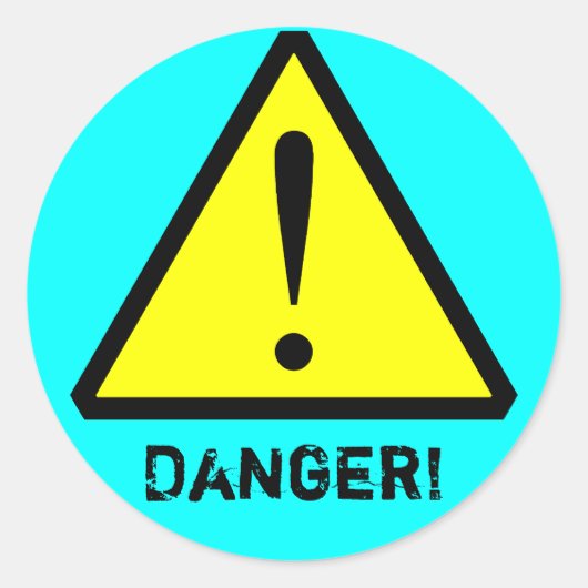 Rond Sticker pour Symbole d'Avertissement Personnalisab (Devant)