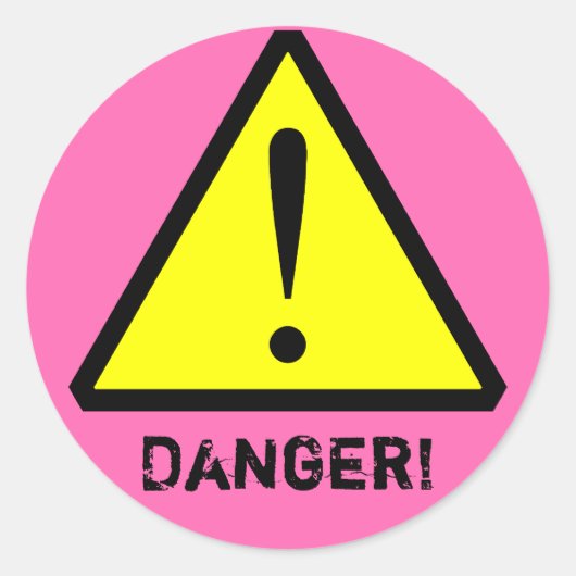 Rond Sticker pour Symbole d'Avertissement Personnalisab (Devant)