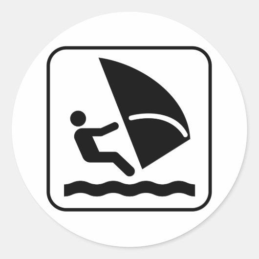 Rond Sticker pour symbole de planche à voile (Devant)