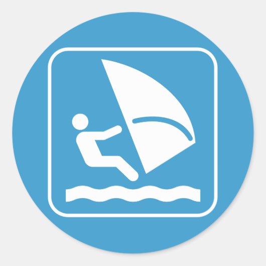 Rond Sticker pour symbole de planche à voile (Devant)