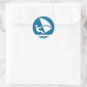 Rond Sticker pour symbole de planche à voile (Sac)