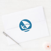 Rond Sticker pour symbole de planche à voile (Enveloppe)