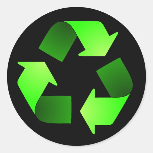 Rond Sticker pour symbole de recyclage (Devant)