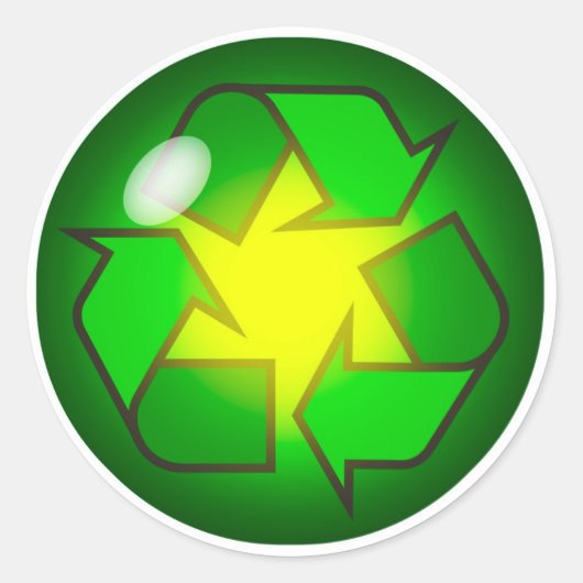 Rond Sticker pour symbole de recyclage (Devant)