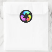 Rond Sticker pour symbole de recyclage multicolore (Sac)