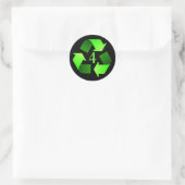 Rond Sticker pour symbole de recyclage - Vert n° 4 (Sac)