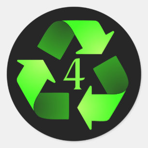 Rond Sticker pour symbole de recyclage - Vert n° 4