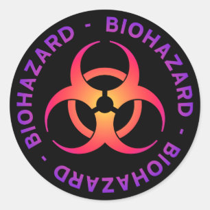 Rond Sticker pour symbole de risque biologique