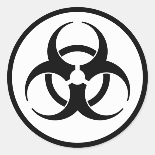 Rond Sticker pour symbole de risque biologique (Devant)