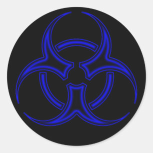 Rond Sticker pour symbole de risque biologique noir et