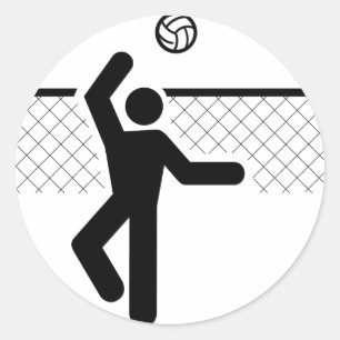 Rond Sticker pour Symbole de volleyball