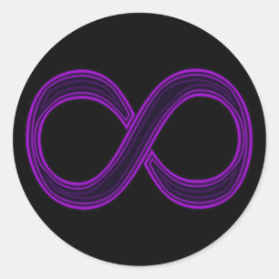 Rond Sticker pour symbole d'infini violet