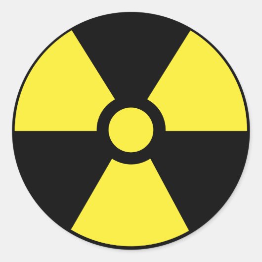 Rond Sticker pour symbole radioactif (Devant)