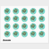 Rond Sticker pour tortue de mer (Feuille)