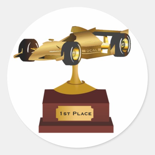 Rond Sticker pour trophée Gold Race Car (Devant)