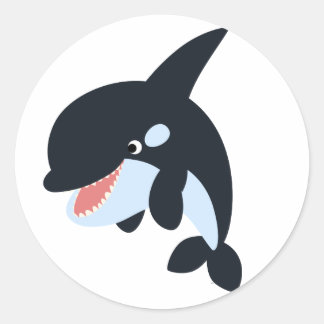 Rond Sticker pour tueur de baleine joyeux