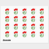 Rond Sticker pour tulipes rouges (Feuille)