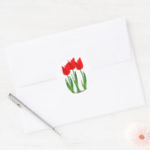 Rond Sticker pour tulipes rouges (Enveloppe)