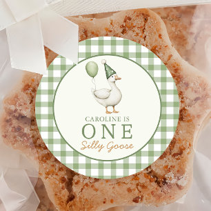 Rond Sticker pour un sot goose garçon 1er anniversaire