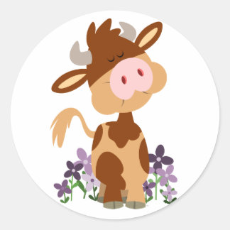 Rond Sticker pour vache à mâcher mignon