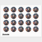Rond Sticker pour vilain contre héros (Feuille)