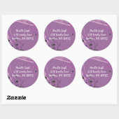 Rond Sticker pour violet chaud Adresse de retour Sceau  (Feuille)