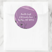 Rond Sticker pour violet chaud Adresse de retour Sceau  (Sac)