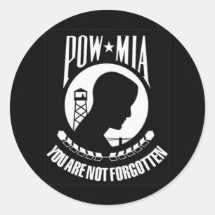 Rond Sticker POW MIA
