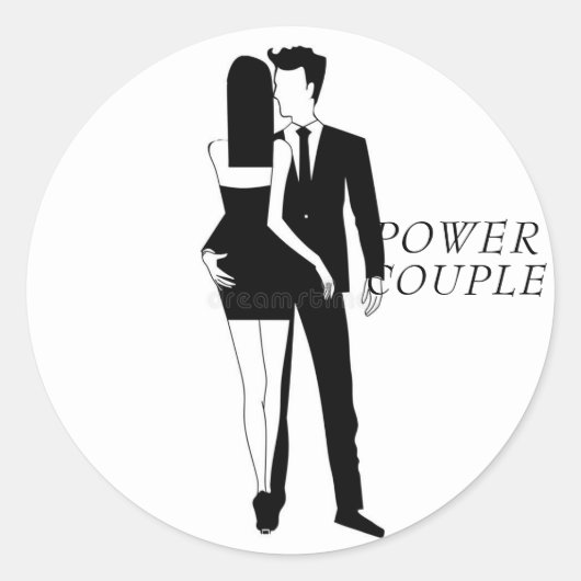 Rond Sticker Power Couple par Warrior_Wares_Inc (Devant)