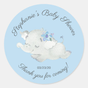 Rond Sticker préféré Baby shower éléphant doux