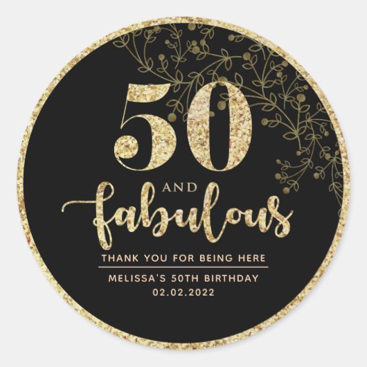 Rond Sticker préféré Black & Gold 50e anniversaire (Devant)