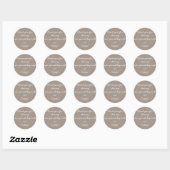 Rond Sticker préféré Kraft & mariage blanc (Feuille)