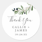 Rond Sticker préféré Merci de Branche d'Olive moderne (Devant)