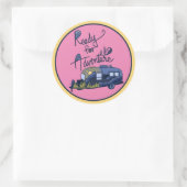 Rond Sticker prêt pour l'aventure (Sac)