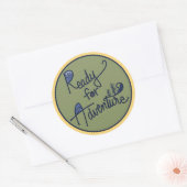 Rond Sticker prêt pour l'aventure (Enveloppe)