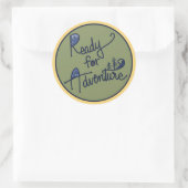 Rond Sticker prêt pour l'aventure (Sac)
