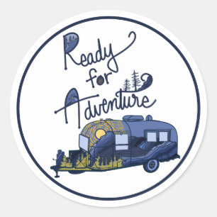 Rond Sticker prêt pour l'aventure