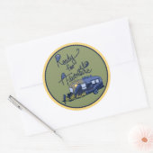 Rond Sticker prêt pour l'aventure (Enveloppe)