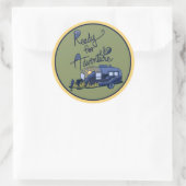 Rond Sticker prêt pour l'aventure (Sac)