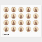 Rond Sticker Primitive Christmas Tree (Feuille)