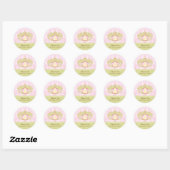 Rond Sticker Princess Anniversaire Merci (Feuille)