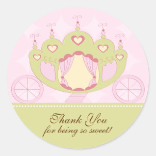 Rond Sticker Princess Anniversaire Merci