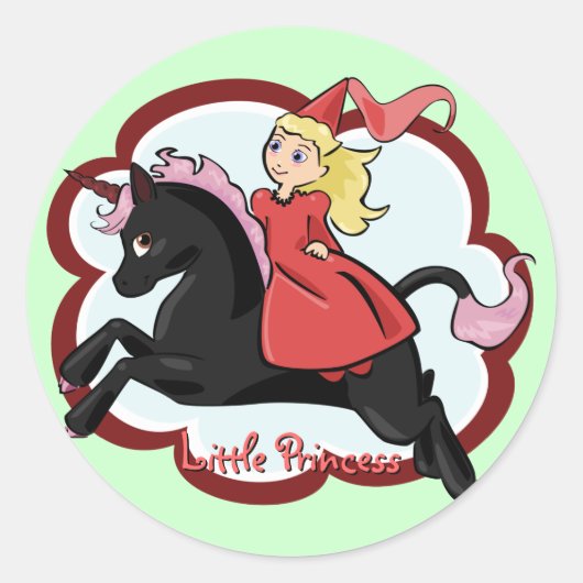 Rond Sticker Princess et Unicorn (Devant)