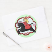 Rond Sticker Princess et Unicorn (Enveloppe)