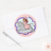 Rond Sticker Princess et Unicorn (Enveloppe)