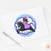 Rond Sticker Princess et Unicorn (Enveloppe)