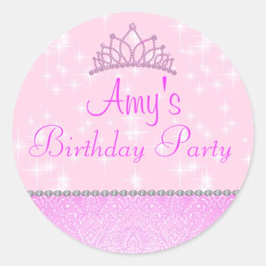 Rond Sticker Princess Sparkle rose (Devant)